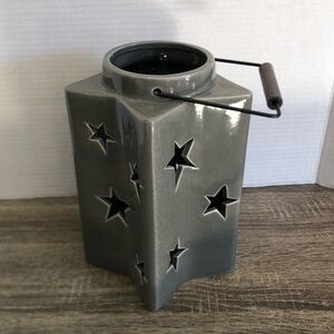 Rustic Star Lantern with Battery Operated Candle
